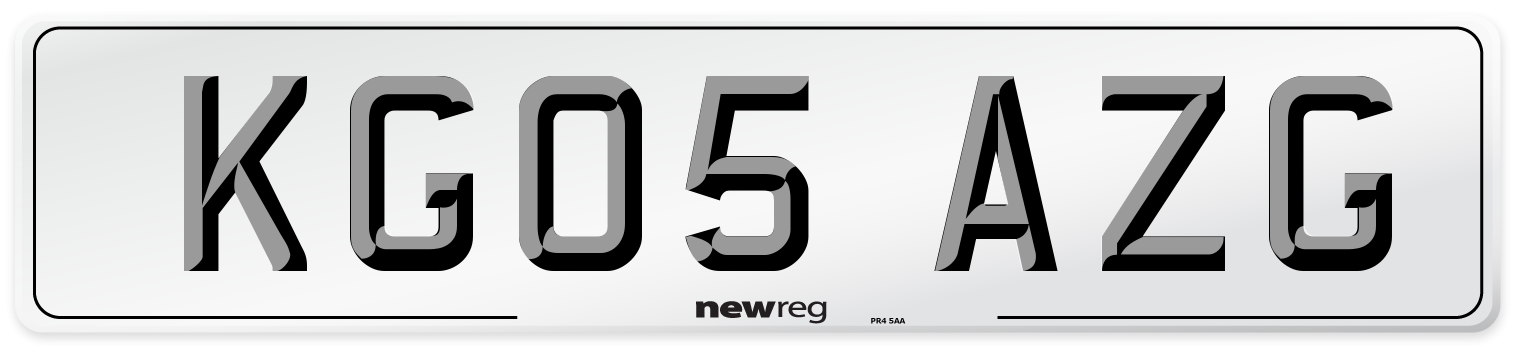 KG05 AZG Number Plate from New Reg